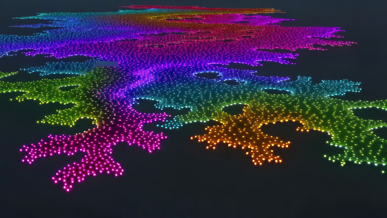 Abstract Fractal Rainbow Dot Pattern