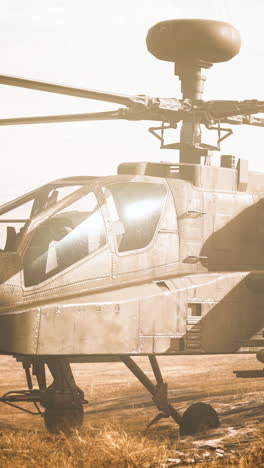 close-up of a military apache helicopter