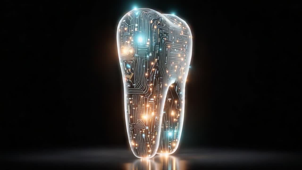 Digital Tooth Representation: Exploring the Intersection of Technology and Dentistry through a Sci-Fi Inspired Glowing Tooth with Circuit Patterns