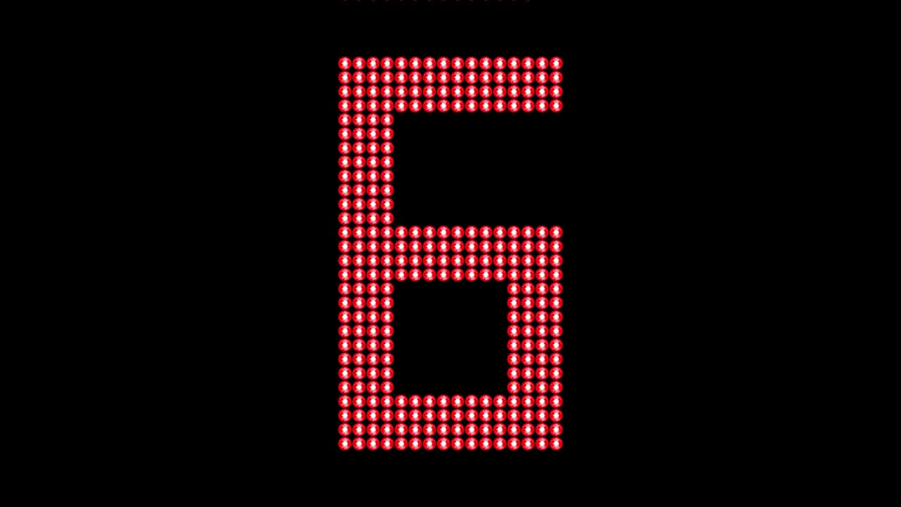 Red LED array countdown animation