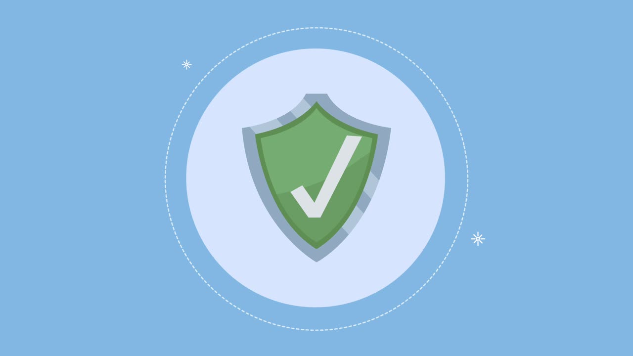 animación del servicio de seguros con escudo