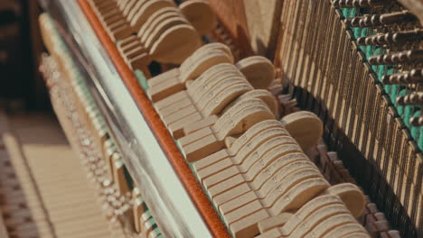 inside a piano action mechanism