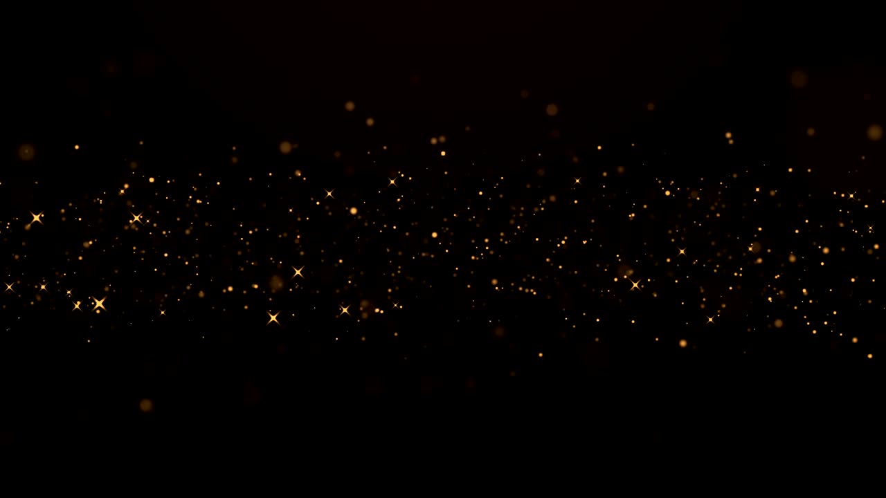 Gold Particles Glitter Background. Loop animation
