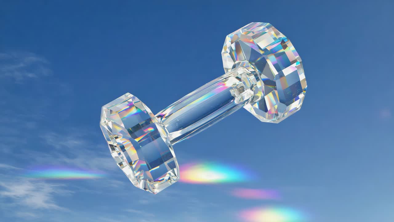 Crystal Dumbbell Floating in the Sky