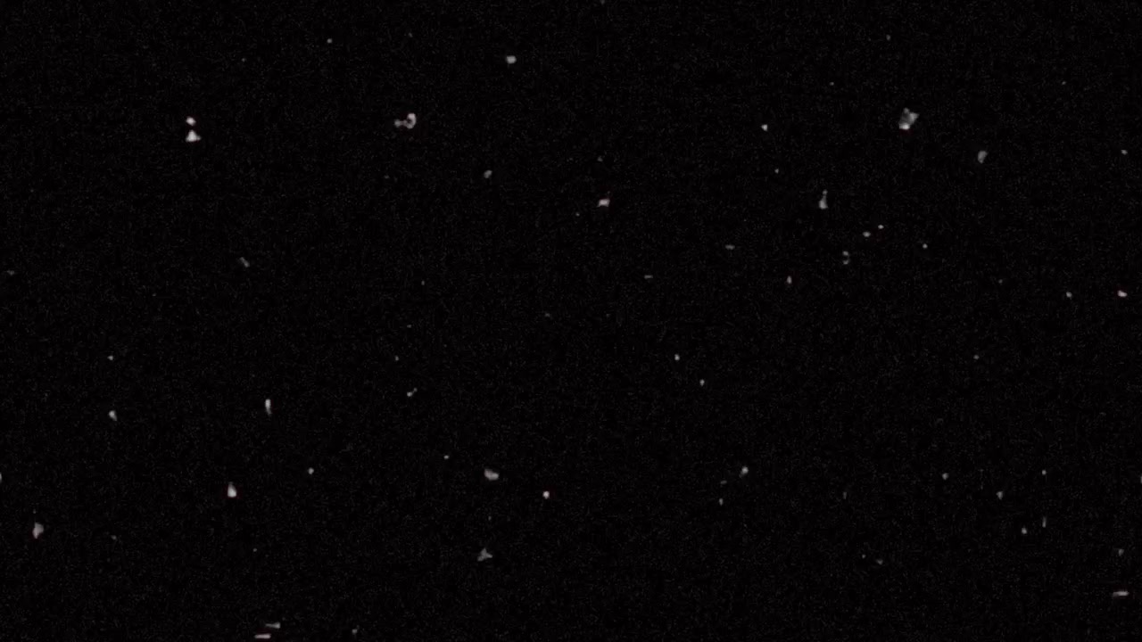 Loop di Particelle di Polvere Bianche Fluttuanti su Sfondo Nero