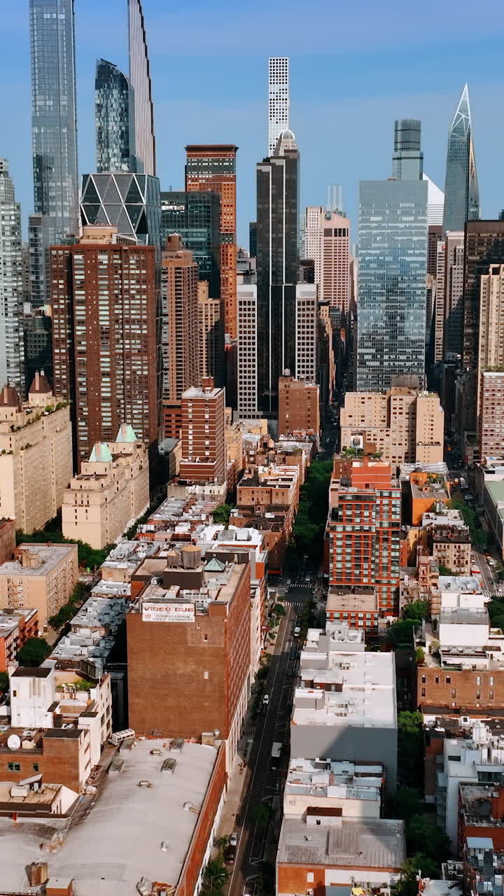 New York city aerial view. Urban Manhattan american lansmark.