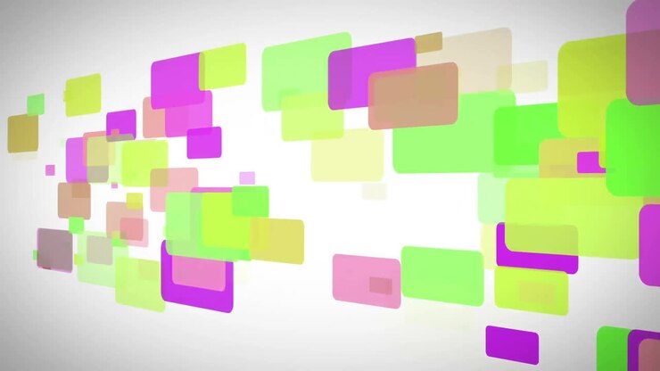 Animation of multicolored rectangles moving against white background