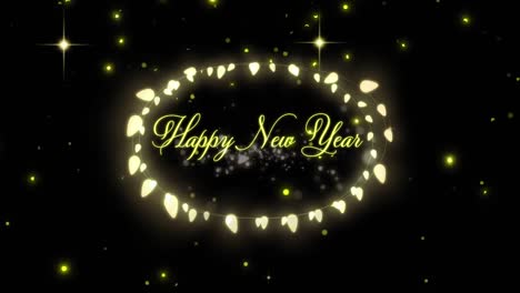 Animation-of-happy-new-year-text-over-fairy-light-frame