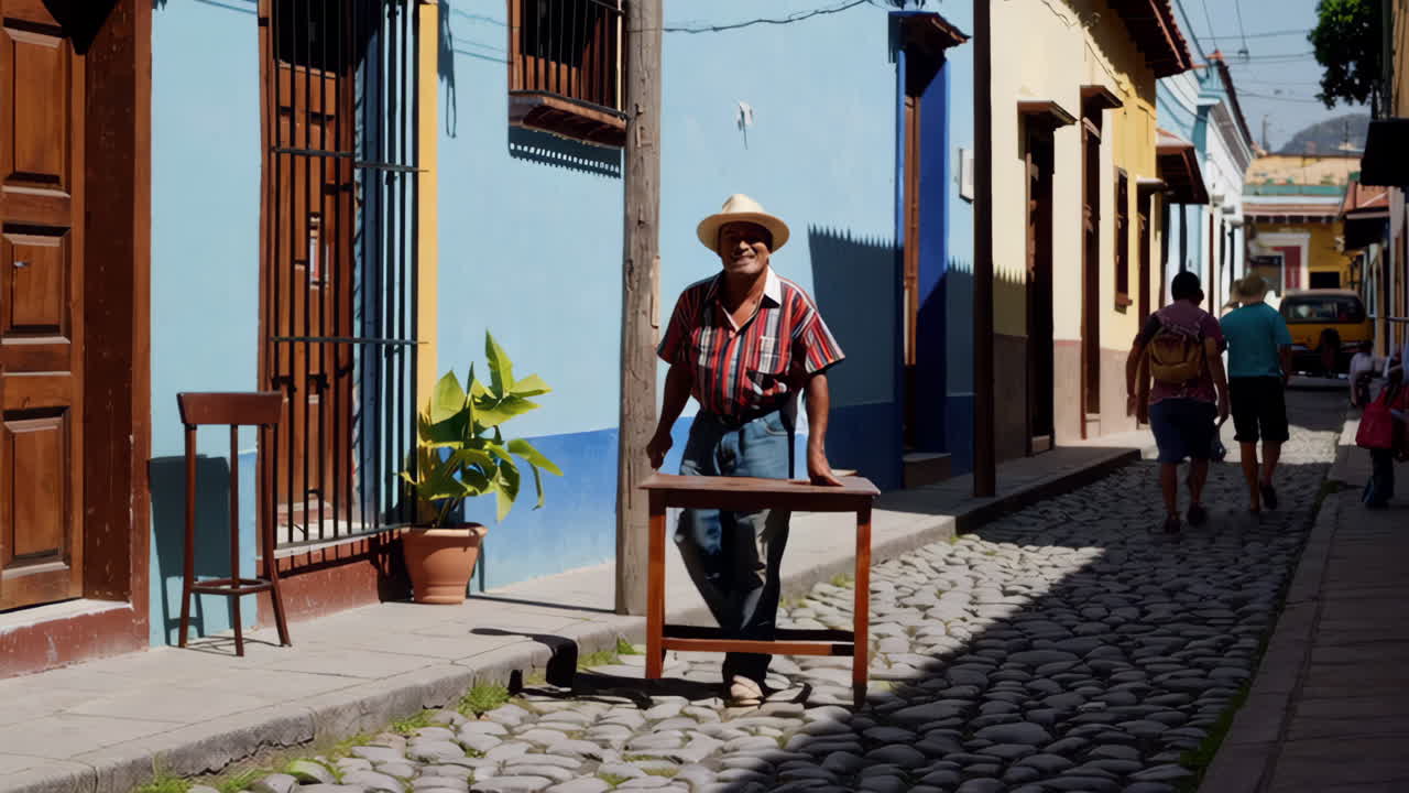Daily Life and Interactions on a Vibrant Caribbean Street