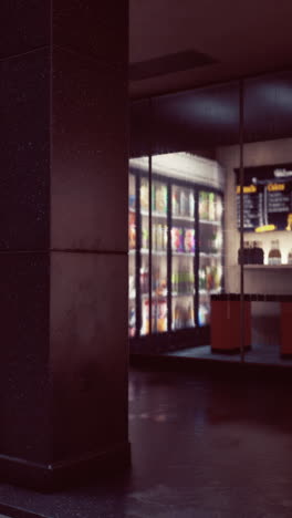 noche lluviosa en una tienda de conveniencia