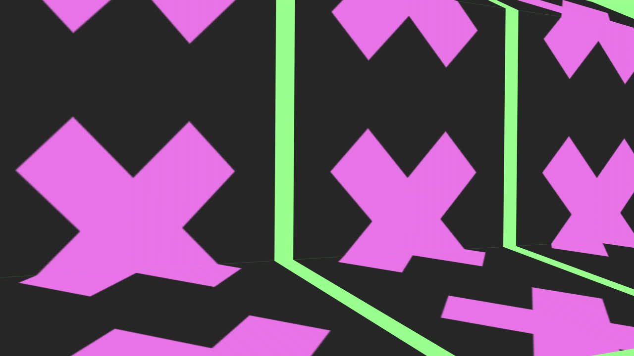 patrón de cruces rosadas en filas con líneas en gradiente negro