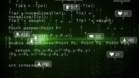 Animation-of-social-media-icons-and-numbers,-binary-coding-and-data-processing