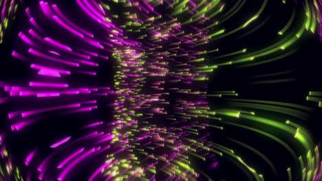 la luz rosa y amarillo-verde fluye horizontalmente. animación de gráficos abstractos. un fondo de imaginación y creatividad.