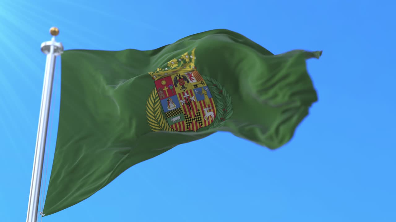 bandera de la provincia española de lleida en cataluña, españa - bucle