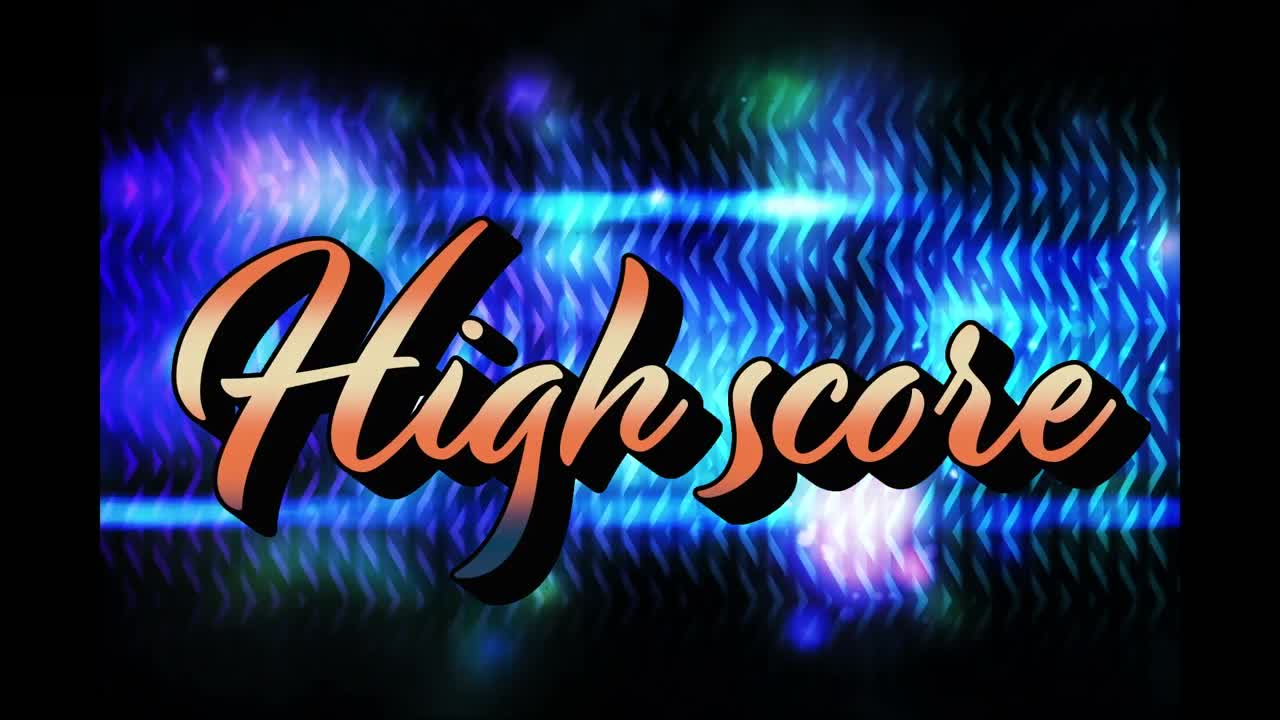 animación de texto de alta puntuación y formas en fondo negro