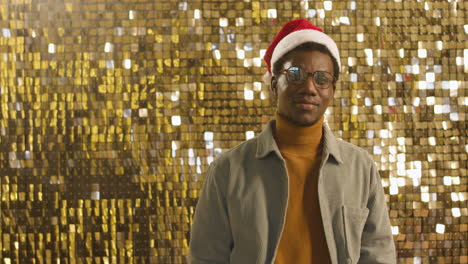 happy man with santa hat