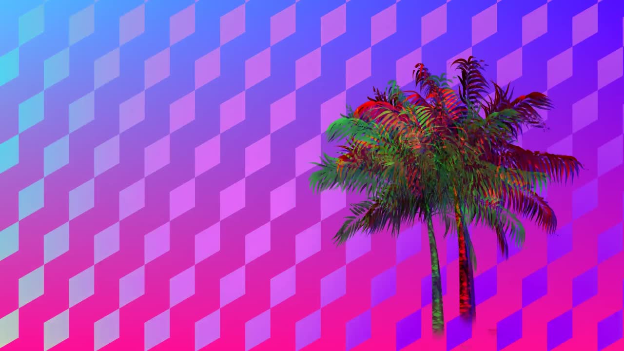 patrones de diamantes coloridos y palmeras