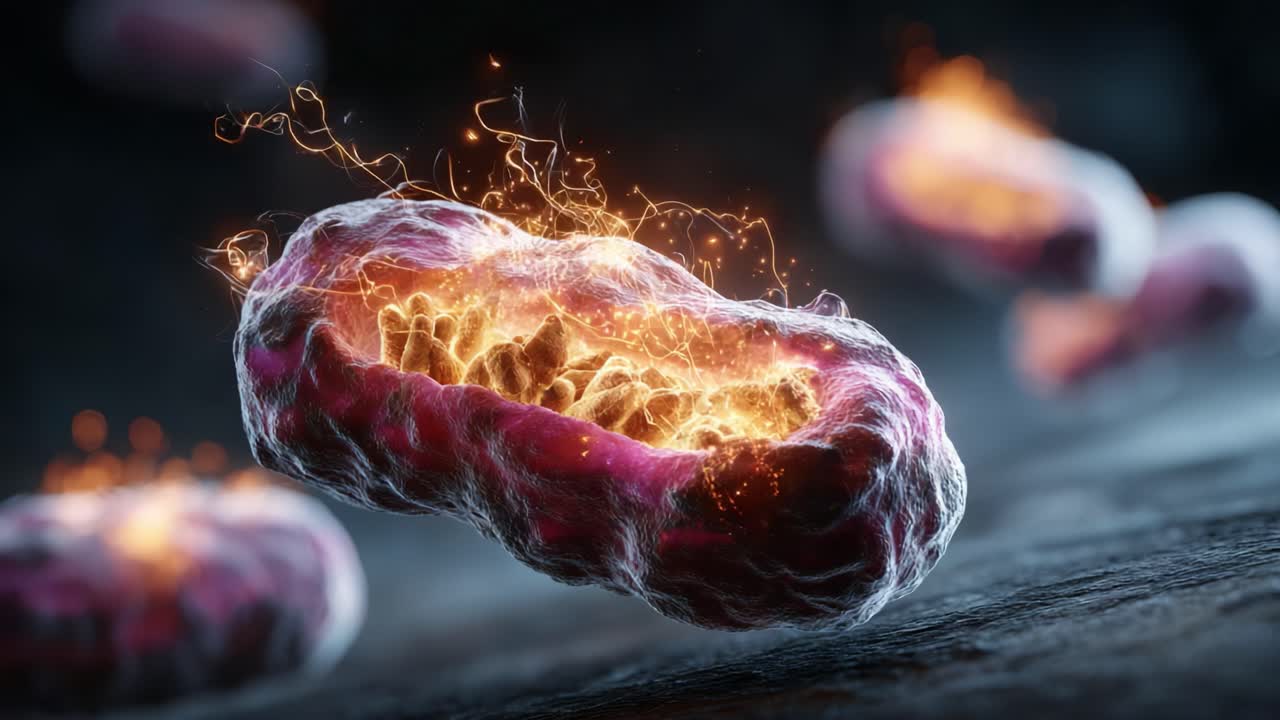 A Vibrant Glimpse into Cellular Dynamics: Capturing the Stunning Glow of Mitochondria in Motion and the Energy Transformations Within Living Cells