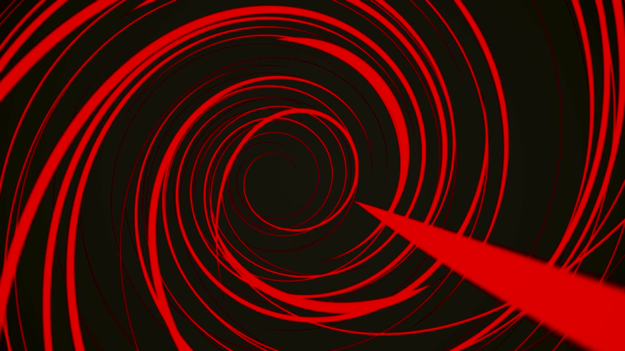 검은색 위에 빨간색으로 회전하는 선