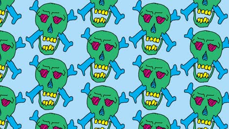 niños dibujando arte pop fondo sin costuras con el tema de la calavera