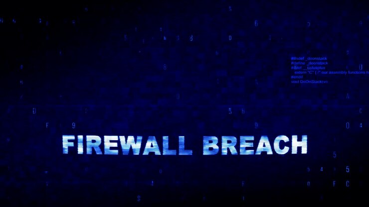 FIREWALL BREACH Text Digital Noise Twitch Glitch Distortion Effect Error Loop Animation.