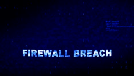 firewall breach text digital noise twitch glitch distortion effect error loop animation.
