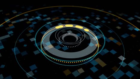 circle audio equalizer background. animation. abstract circular spinning music equalizer, simulation for music, futuristic background, seamless loop