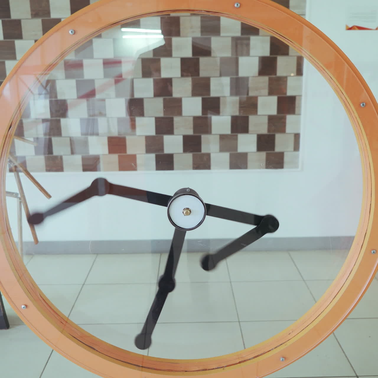 Perpetual motion machine. Museum exhibit. Concept of physics Square video