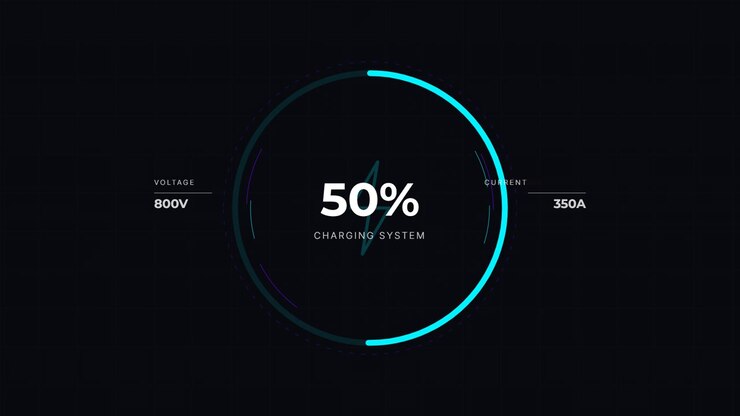 Digital Charging System Interface Showing Progress Percentage