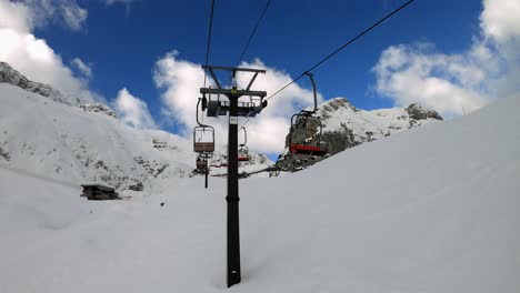 chair lift ski resort in the italian alps