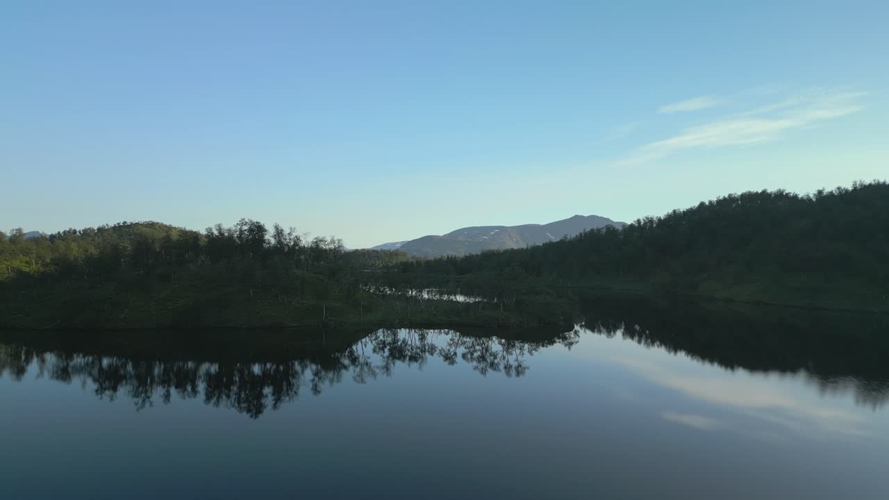 Serene Lake Reflection in the Mountains of Norway
