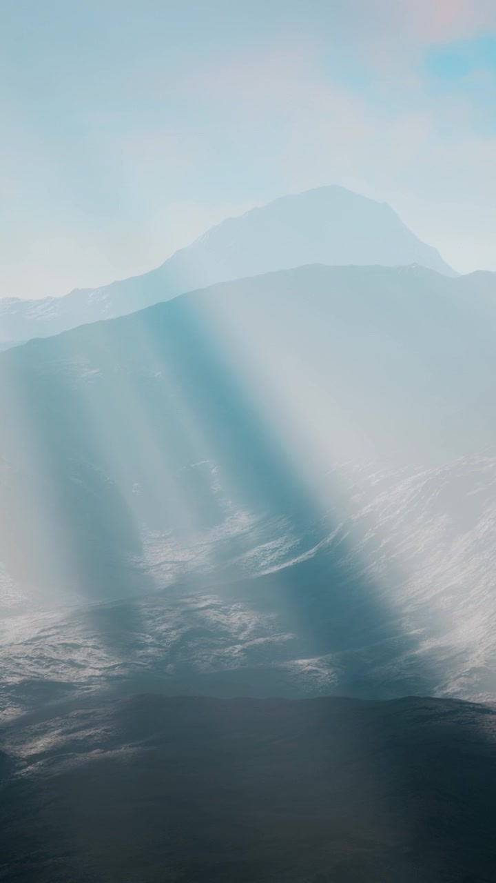 Mountains and light rays during the day offer a view of natures beauty