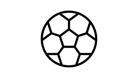 soccer ball animation flat line icons design animation icon line drawing stock video 4k. alpha channel