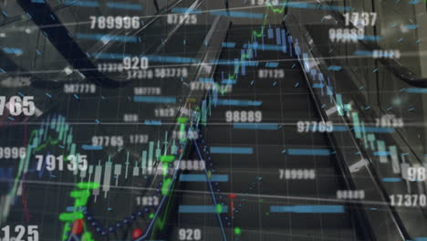 animación del procesamiento de datos a través de la escalera mecánica.