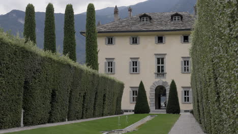 italian villa with formal garden
