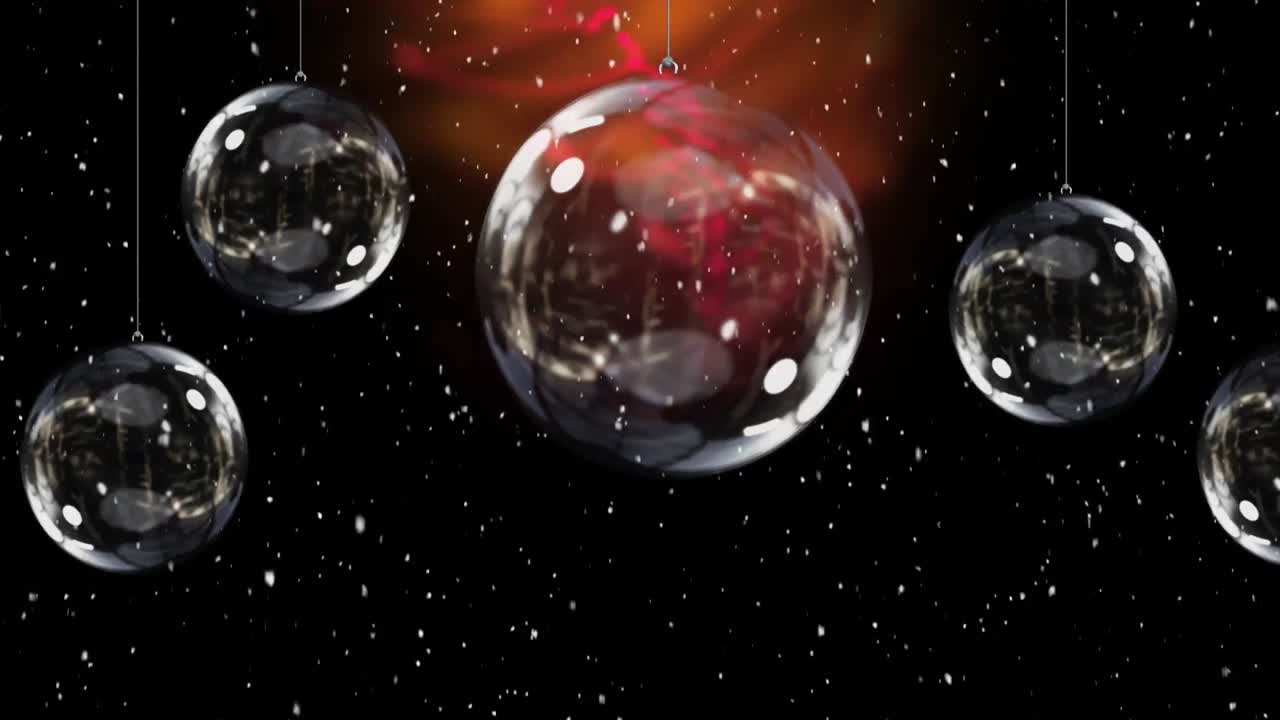 눈이 내리고 크리스마스 장식