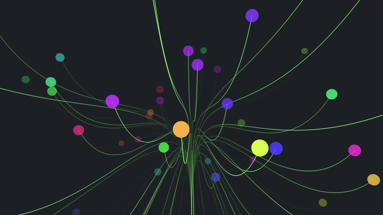 forma de ilusión abstracta con puntos de neón y líneas en gradiente negro