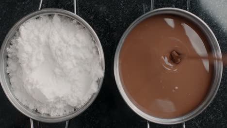 preparing chocolate dessert ingredients