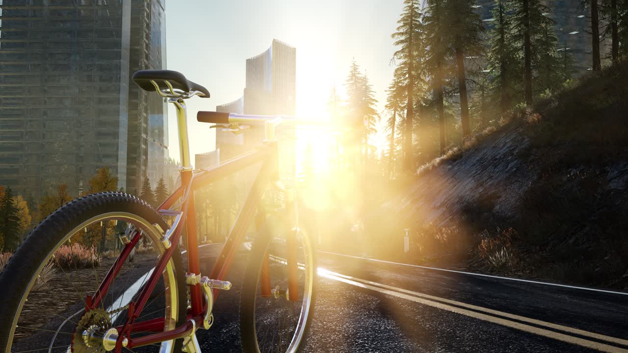 도로 에 있는 도시 자전거