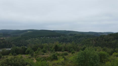 aerial footage of forest and hills