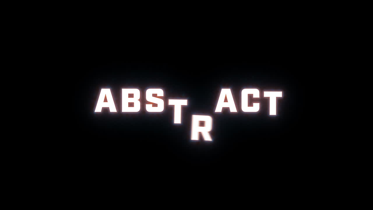 revelación de texto de 4k de la palabra "abstracto" en un fondo negro