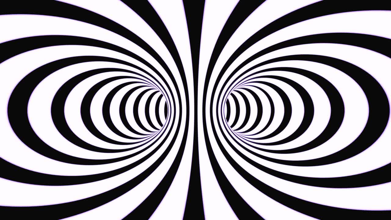 Hypnotic Black and White Striped Tunnels Optical Illusion Loop