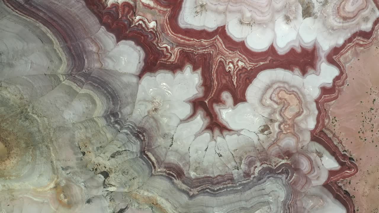 미국 유타 주 행크스빌 근처 벤토나이트 언덕의 화성 같은 풍경 - 공중 하향식