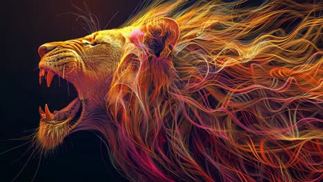 fiery lion head