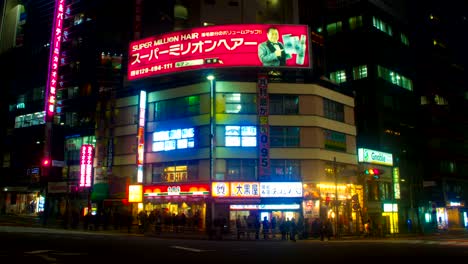 night lapse with japanese neons at south shinjuku slow shutter right panning