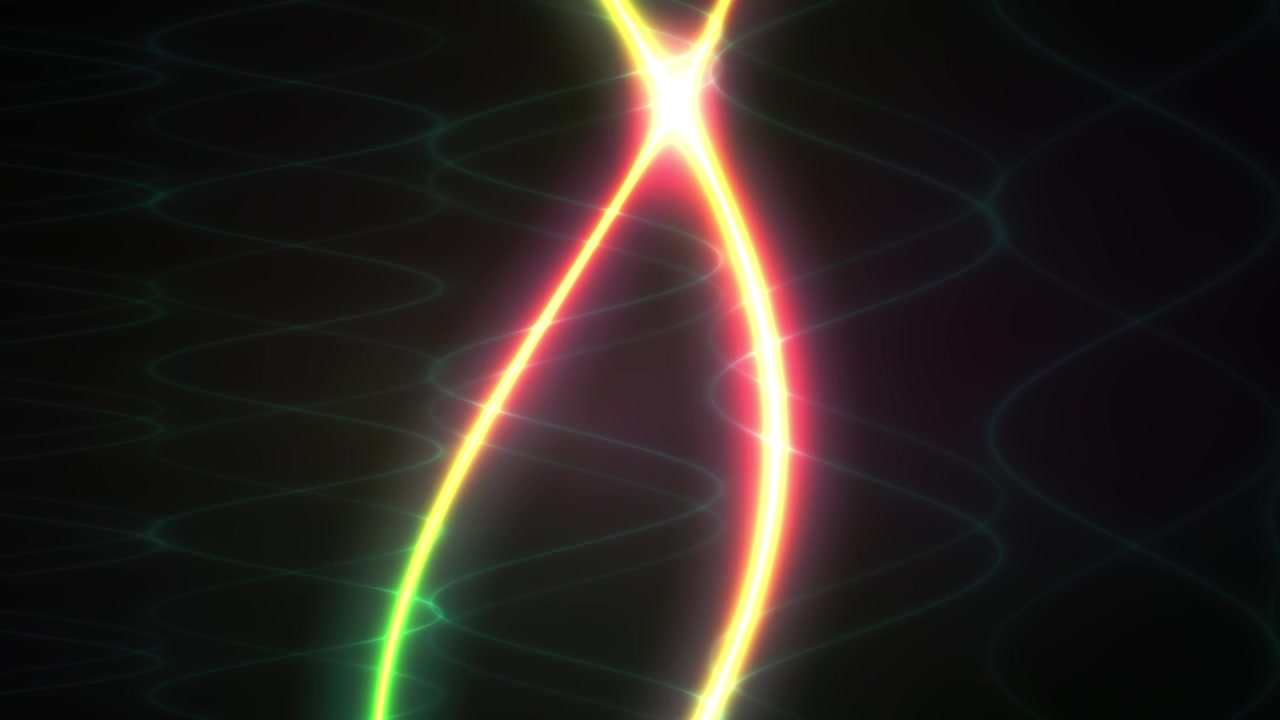 Dynamic Abstract Glowing Neon Lines Intersecting on Dark Background