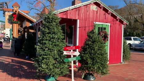 side shot of a traditional christmas shop