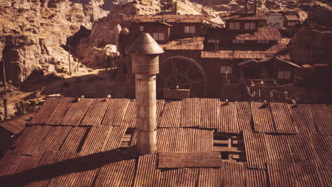 rusty old mining town in the desert