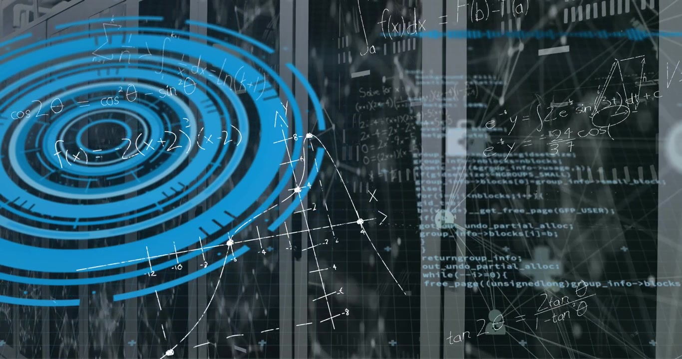 Animation of data processing over server room