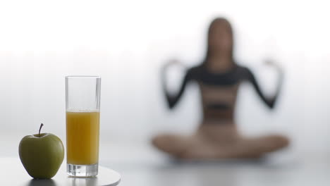 healthy lifestyle - apple juice and meditation